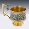 19th-Century Imperial Russian Solid Silver-Gilt & Enamel Cup On Saucer by Mikhail Timofeev 5