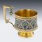 19th-Century Imperial Russian Solid Silver-Gilt & Enamel Cup On Saucer by Mikhail Timofeev, Image 5