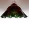 Lampada da soffitto vintage in vetro di Murano verde di Harto Sven per Romano Mazzega, anni '30, Immagine 9