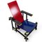 Armlehnsessel in Rot & Blau von Gerrit Rietveld für Cassina, 1990er 6