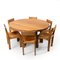 Models T21 & S24 Dining Table & Chairs by Pierre Chapo, 1970s, Set of 7, Image 1