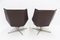 Braune Ledersessel von Walter Knoll / Wilhelm Knoll, 1960er, 2er Set 6