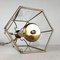 Brass & Polished Glass Ceiling Lamp, 1960s 9
