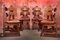 Mid-Century Vintage Esszimmerstühle aus Massiven Eichenholz im Burtalischen Stil, 6er Set 9