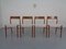 Vintage Danish Teak Model 77 Dining Chairs by Niels Otto Møller for J.L. Møllers, 1960s, Set of 4 1