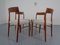 Vintage Danish Teak Model 77 Dining Chairs by Niels Otto Møller for J.L. Møllers, 1960s, Set of 4 4