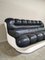 Space Age Black Resin and Leather Sofa, 1970s 7