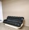 Space Age Black Resin and Leather Sofa, 1970s, Image 5