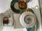 Tazze da caffè in porcellana con piatti dorati, anni '50, set di 12, Immagine 3