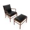 Mid-Century Colonial Lounge Chair and Ottoman by Ole Wanscher for Poul Jeppesens Møbelfabrik, Set of 2, Image 2