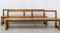 French Antique Style Farmhouse Benches with Backs, 1970s, Set of 2, Image 3