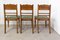 Art Deco French Green Oak Dining Chairs With Stylised Flowers, 1940s, Set of 6 6