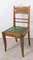 Art Deco French Green Oak Dining Chairs With Stylised Flowers, 1940s, Set of 6 7