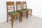 Art Deco French Green Oak Dining Chairs With Stylised Flowers, 1940s, Set of 6 4