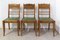 Art Deco French Green Oak Dining Chairs With Stylised Flowers, 1940s, Set of 6 3