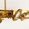 Large Solid Brass and Glass Jewel Flushmount Chandelier, Image 18