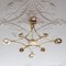 Large Solid Brass and Glass Jewel Flushmount Chandelier 17