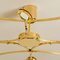 Large Solid Brass and Glass Jewel Flushmount Chandelier, Image 2