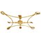 Large Solid Brass and Glass Jewel Flushmount Chandelier, Image 1