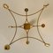 Large Solid Brass and Glass Jewel Flushmount Chandelier 10