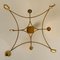 Large Solid Brass and Glass Jewel Flushmount Chandelier, Image 10