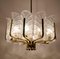 Large Glass Leaves Brass Chandelier by Carl Fagerlund for Orrefors, Set of 2, Image 4