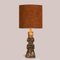 Ceramic Lamp by Bernard Rooke with Custom Made Silk Lampshade by René Houben, 1960s 4
