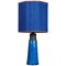 Bitossi Ceramic Table Lamp with New Silk Custom Made Lampshade René Houben, 1960s 1