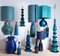 Bitossi Tischlampen mit neuen maßgeschneiderten Lampenschirmen aus Seide von René Houben, 2er Set 15