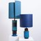 Bitossi Table Lamps with New Silk Custom Made Lampshades by René Houben, Set of 2 3