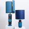 Bitossi Table Lamps with New Silk Custom Made Lampshades by René Houben, Set of 2 9