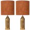 Bitossi Lamps from Bergboms with Custom Made Silk Shades by Rene Houben, Set of 2 1