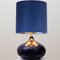 Ceramic Table Lamp with New Silk Custom Made Lampshade by René Houben, 1960s 2