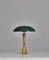 Table Lamp with Green Shade by Hans Bergström for Asea, Sweden, 1950s 2