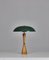 Table Lamp with Green Shade by Hans Bergström for Asea, Sweden, 1950s, Image 2