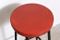 Belgian Red Top Bar Stools from Tubax, 1960s, Set of 4 3