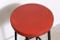 Belgian Red Top Bar Stools from Tubax, 1960s, Set of 4, Image 3