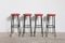 Belgian Red Top Bar Stools from Tubax, 1960s, Set of 4 1