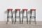 Belgian Red Top Bar Stools from Tubax, 1960s, Set of 4, Image 1