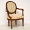 Antique French Carved Walnut Salon Armchair 2