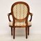 Antique French Carved Walnut Salon Armchair, Image 4