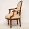 Antique French Carved Walnut Salon Armchair, Image 3