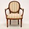 Antiker Französischer Salon Sessel aus geschnitztem Nussholz 1