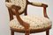 Antique French Carved Walnut Salon Armchair, Image 8