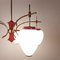 Red Pendant Lamp in Style of Stilnovo, 1960s 2