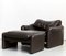 Leather Maralunga Lounge Chair and Ottoman by Vico Magistretti for Cassina, 1980s, Set of 2 14