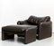 Leather Maralunga Lounge Chair and Ottoman by Vico Magistretti for Cassina, 1980s, Set of 2, Image 14