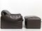Leather Maralunga Lounge Chair and Ottoman by Vico Magistretti for Cassina, 1980s, Set of 2 1