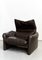 Leather Maralunga Lounge Chair and Ottoman by Vico Magistretti for Cassina, 1980s, Set of 2, Image 12