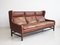 Scandinavian Brown Leather 3-Seater Sofa, 1960s 7